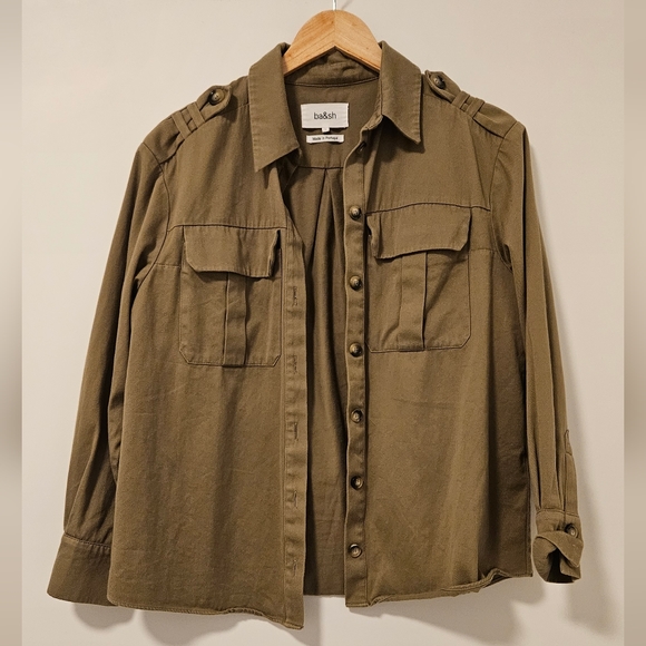 Ba&sh military green women's khaki shirt - Picture 1 of 3
